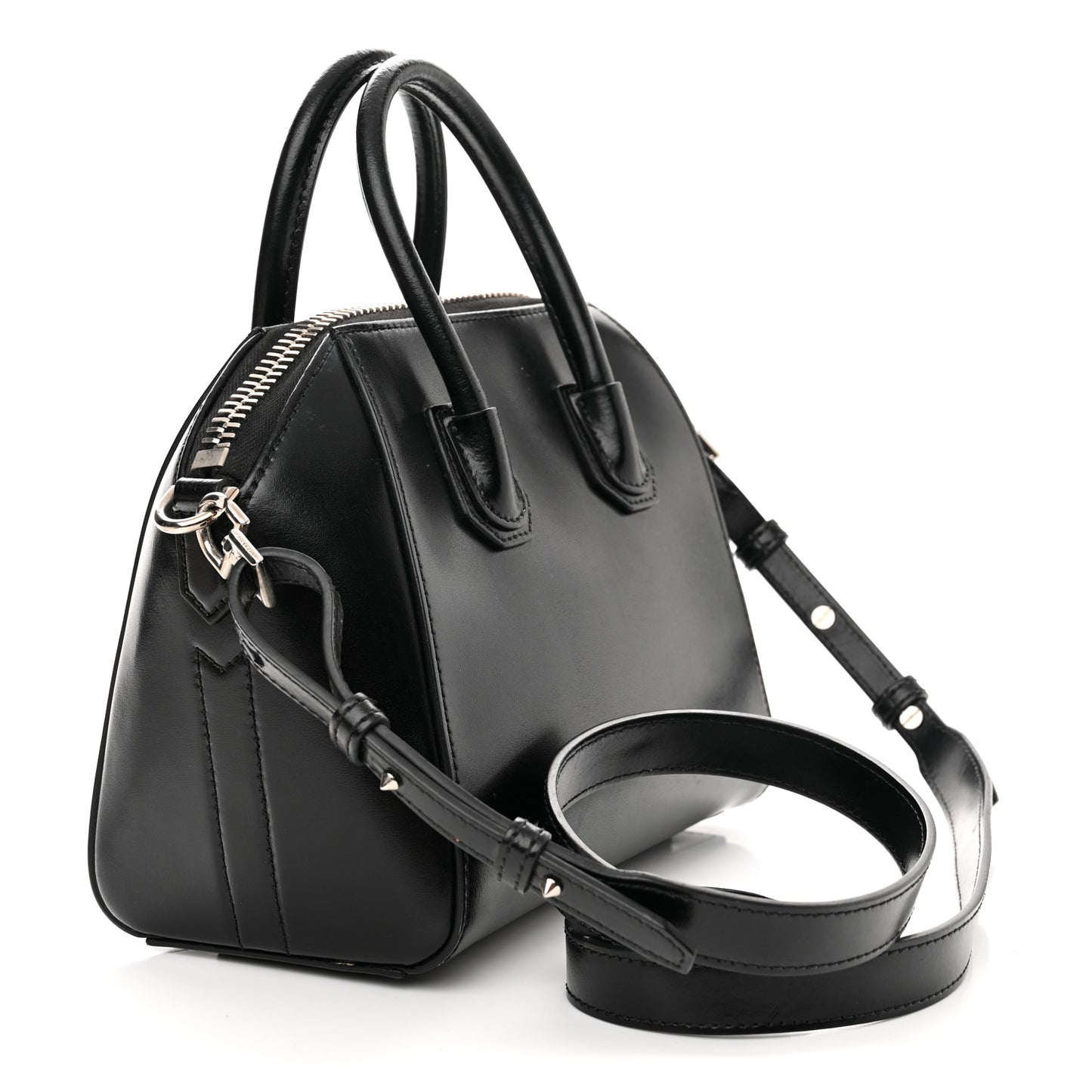 Shiny Lord Calfskin Mini Antigona Black