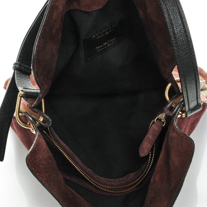 Burberry Suede House Check Cornwall Hobo Mahogany Red 5 of 7