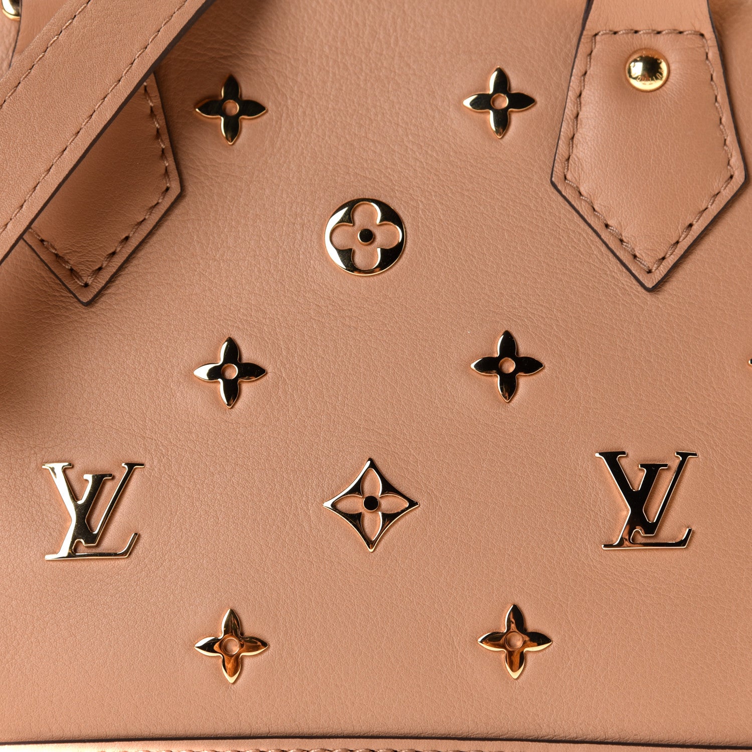 Louis Vuitton Calfskin Metal Monogram Alma BB Camel Brown 9 of 11