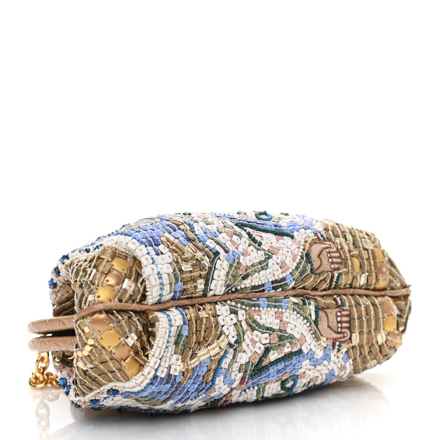 Dolce & Gabbana Beaded Crocodile Kiss Lock Chain Crossbody 4 of 9