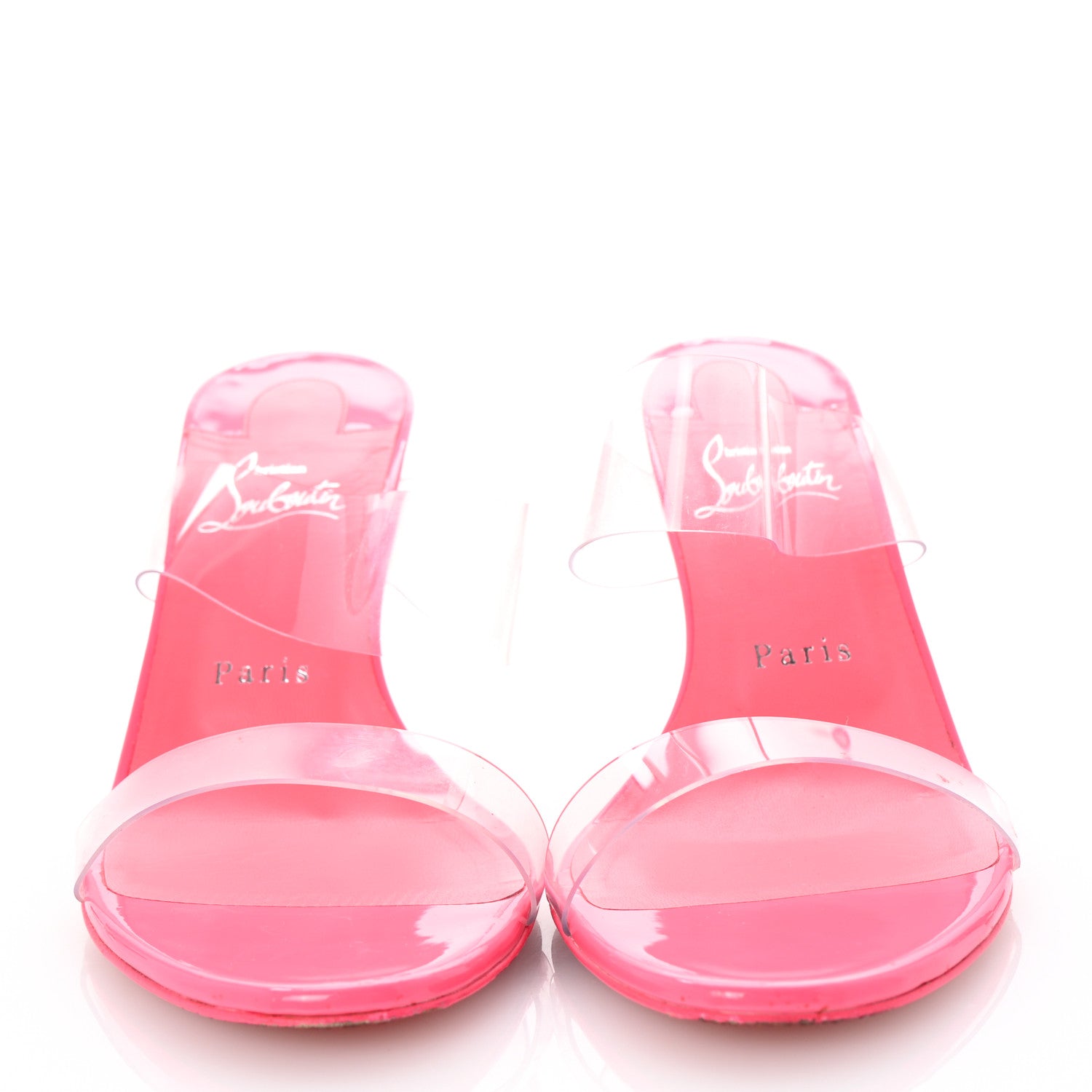 Christian Louboutin Patent PVC Just Nothing 85 Slide Sandals 39 Magnifique 3 of 9