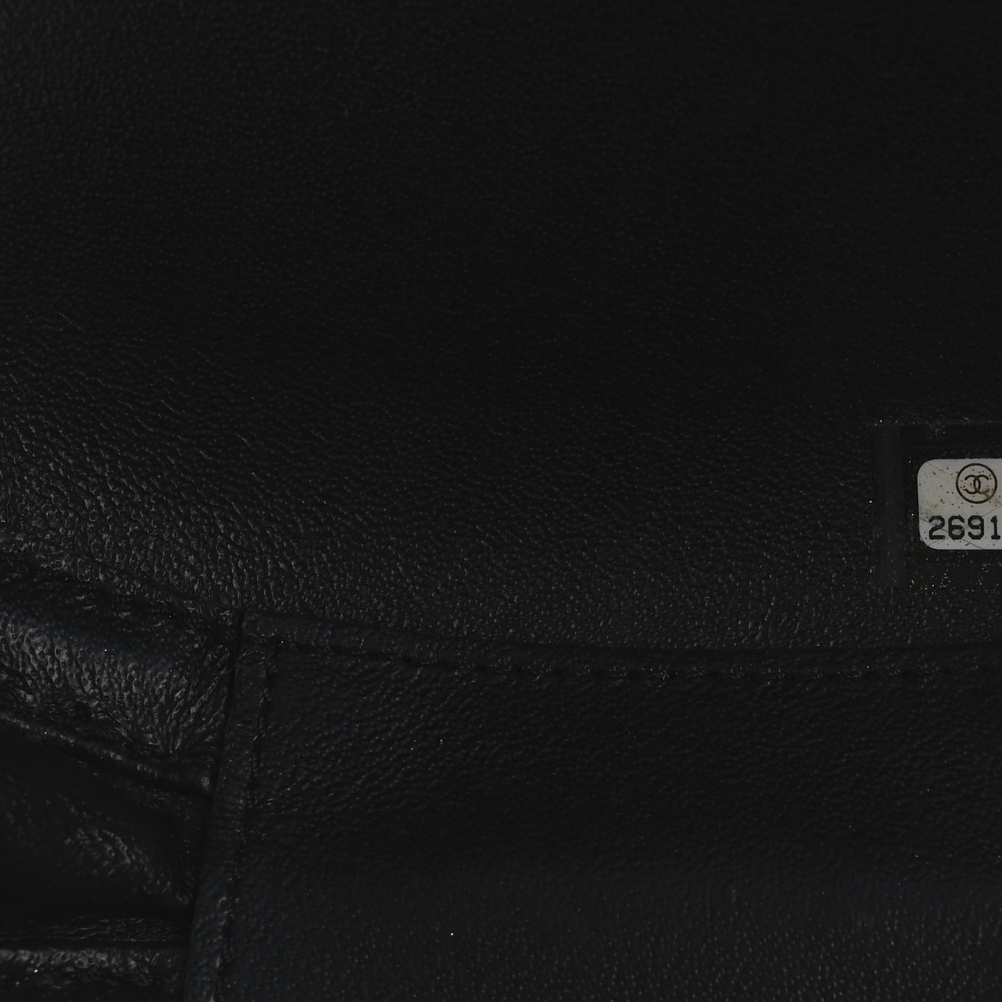 Calfskin Chevron Stitched Evening Bag Black