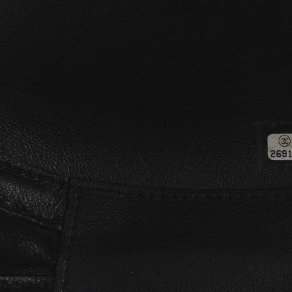 Chanel Calfskin Chevron Stitched Evening Bag Black 7 of 10
