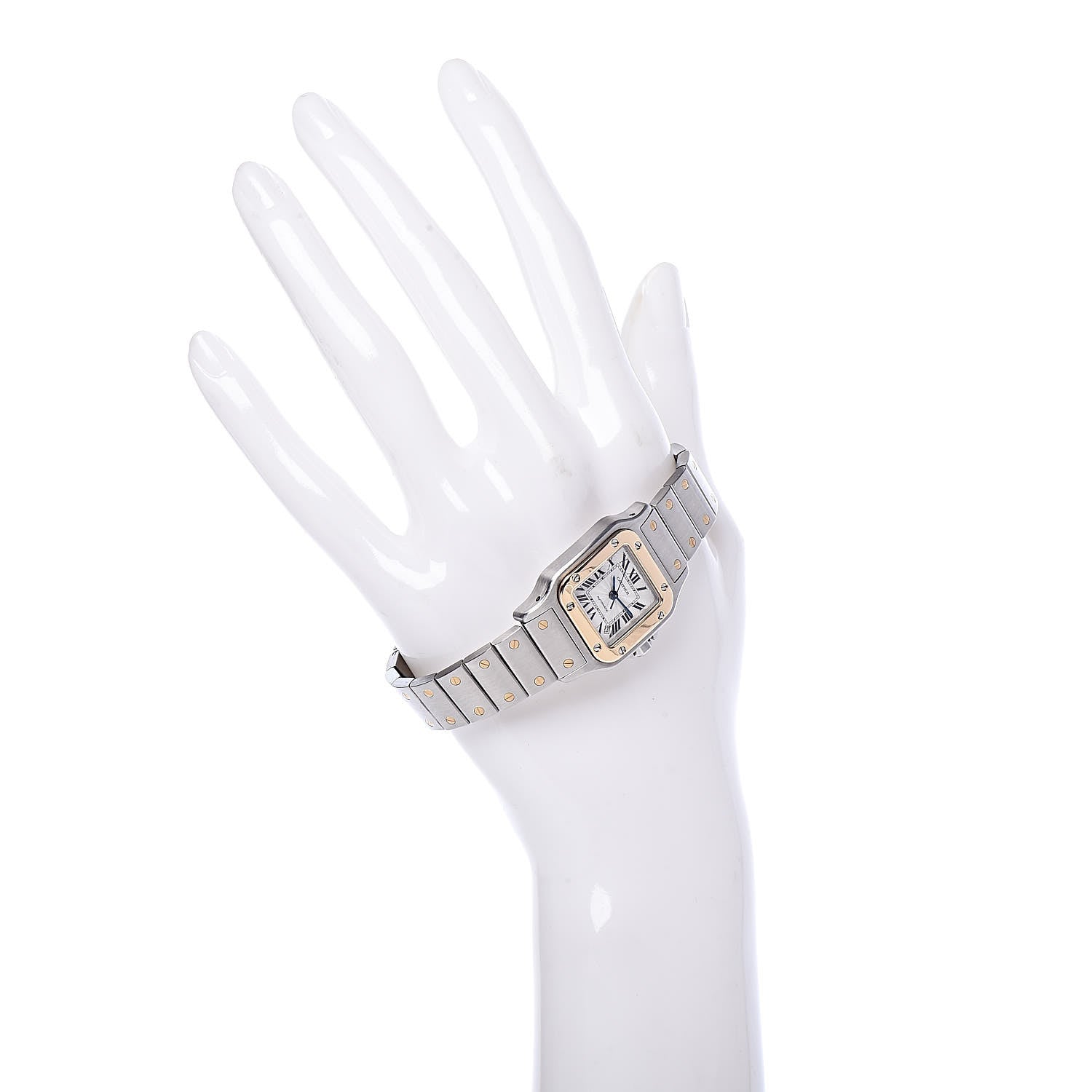 Cartier Stainless Steel 18K Yellow Gold 24mm Santos De Cartier Galbee Automatic Watch 2 of 6