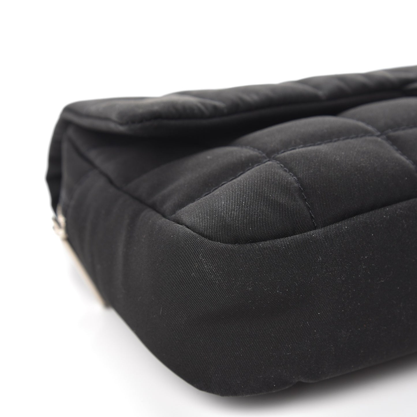 Nylon Square Quilted Flap Black