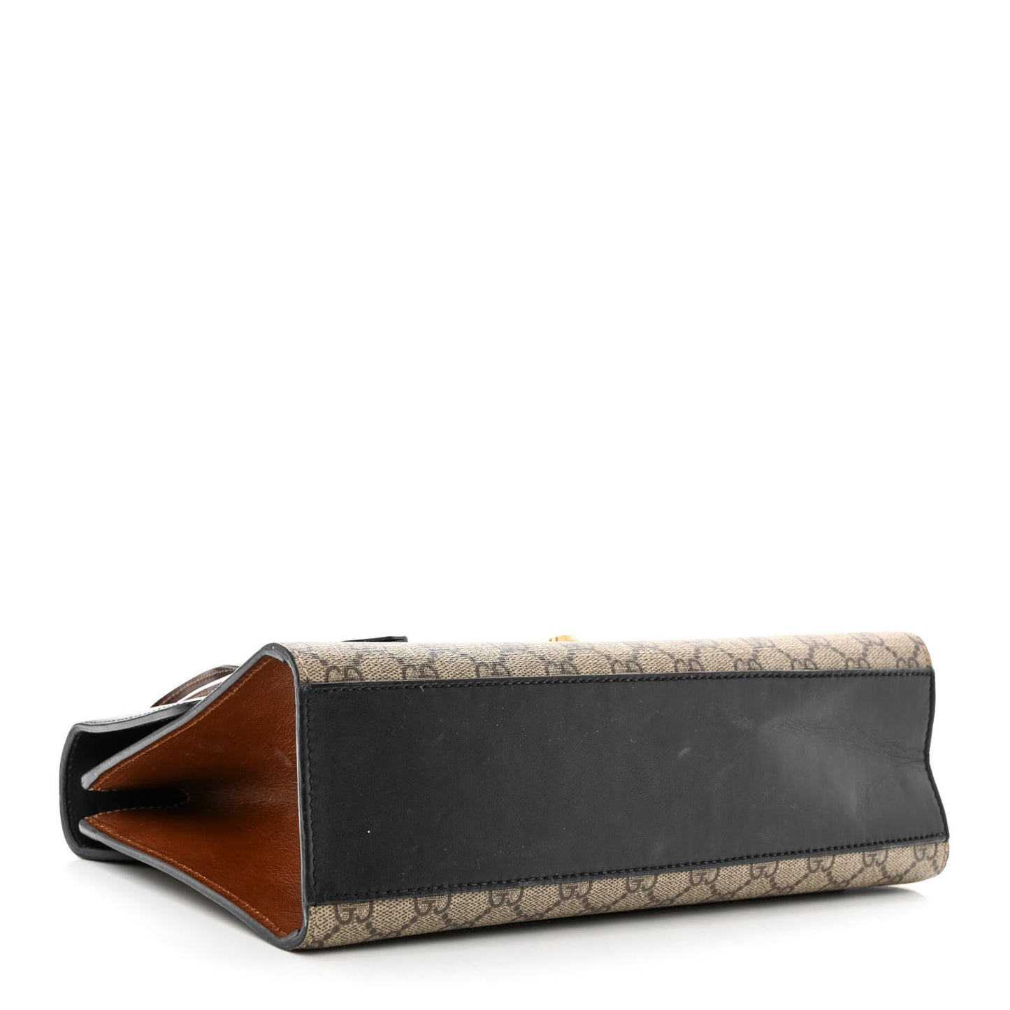 GG Supreme Monogram Calfskin Medium Padlock Shoulder Bag Beige Black Cuir