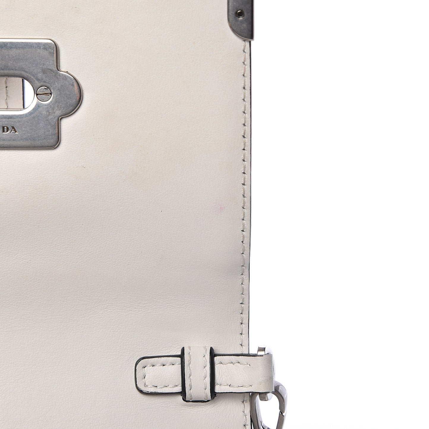 City Calfskin Saffiano Studded Cahier Bag White