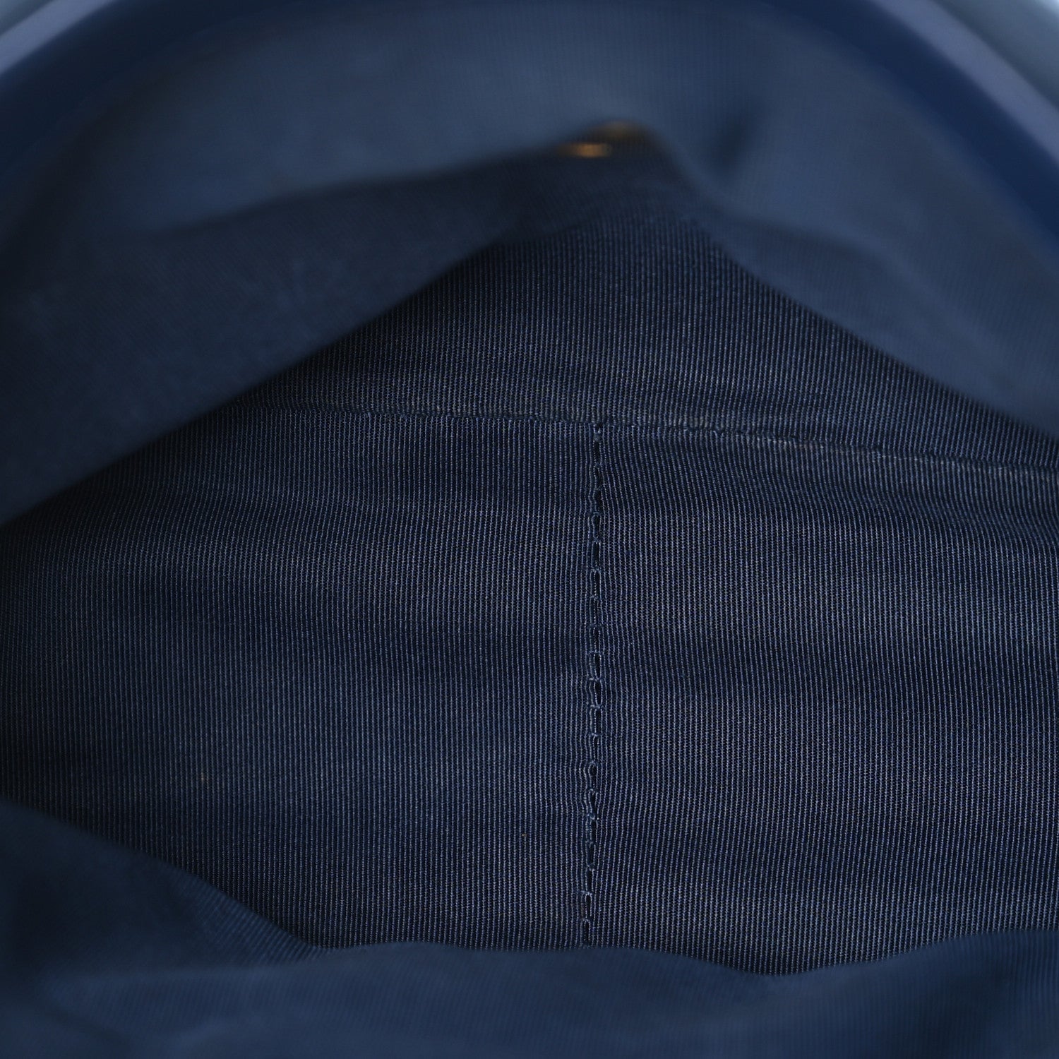 Chanel Cotton Canvas Quilted Medium Chanel 19 Flap Navy Blue 5 of 11