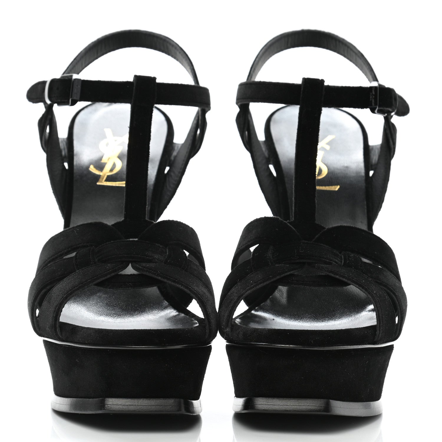 Saint Laurent Velvet Tribute 105 Platform Sandals 36.5 Black 2 of 7