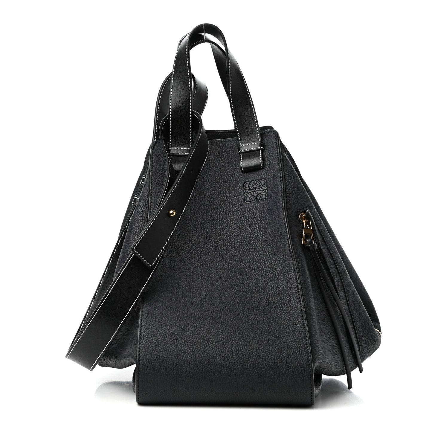 Calfskin Medium Hammock Shoulder Bag Midnight Blue Black