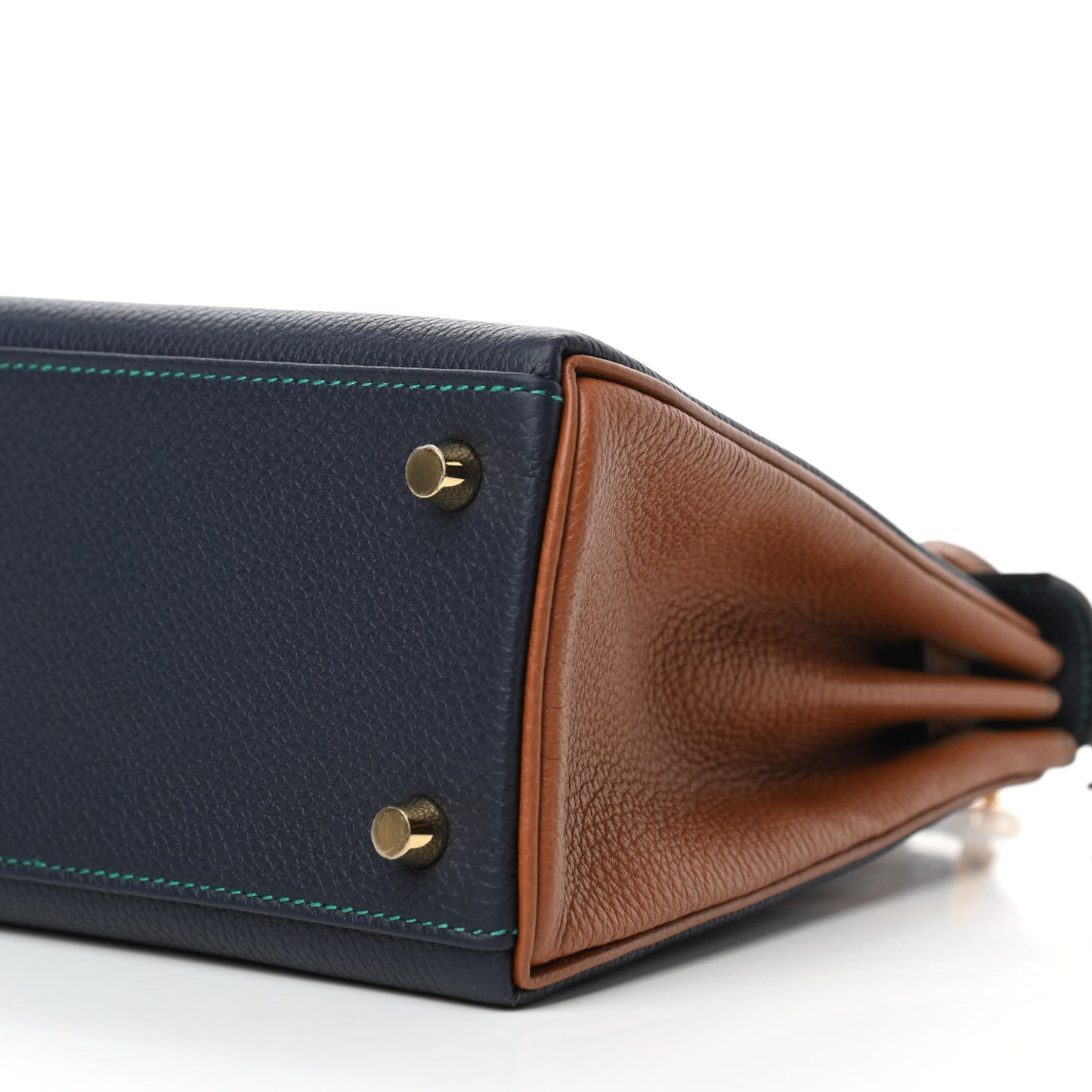 Togo Horseshoe Kelly Retourne 25 Blue Nuit Gold