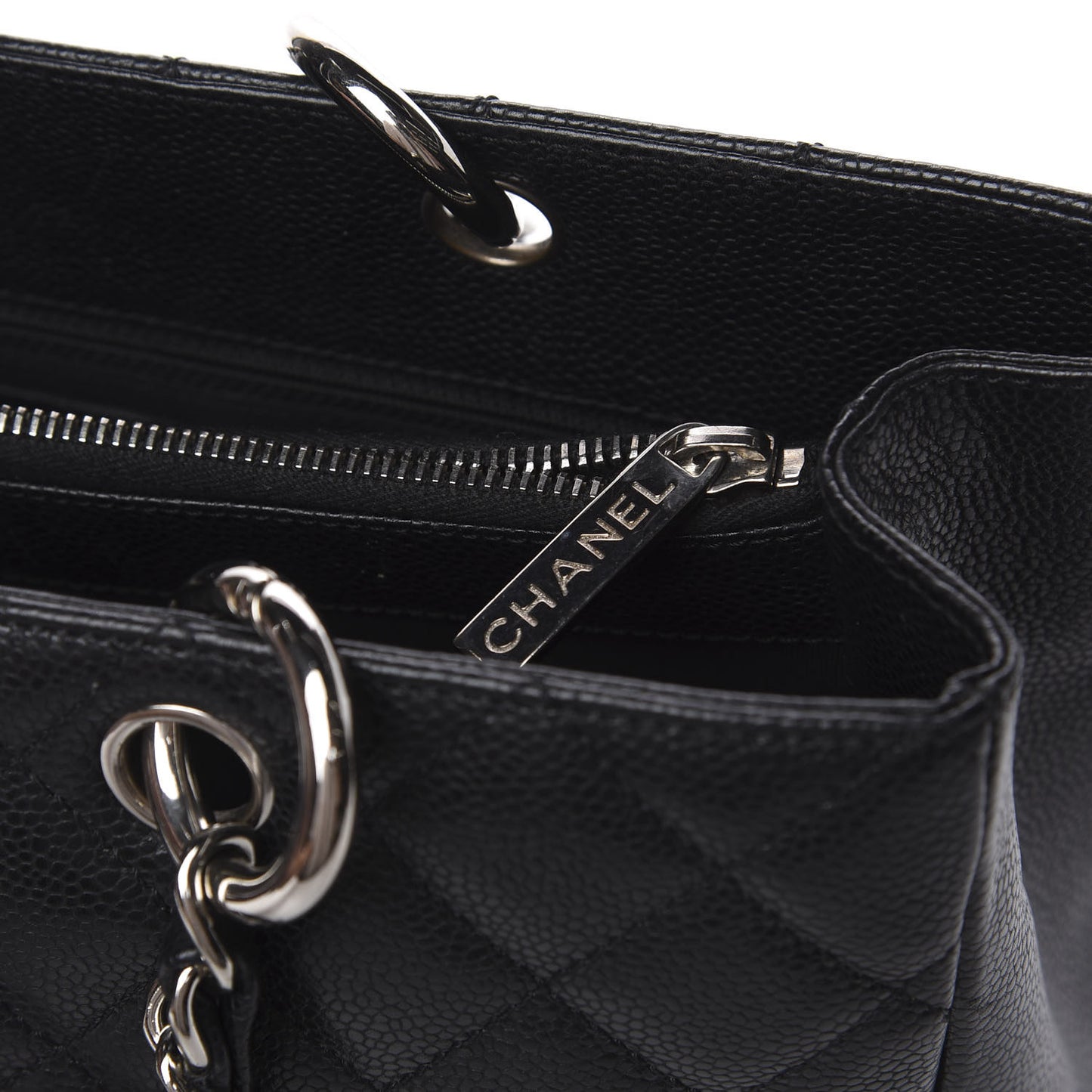 Caviar Quilted Grand Shopping Tote GST Black