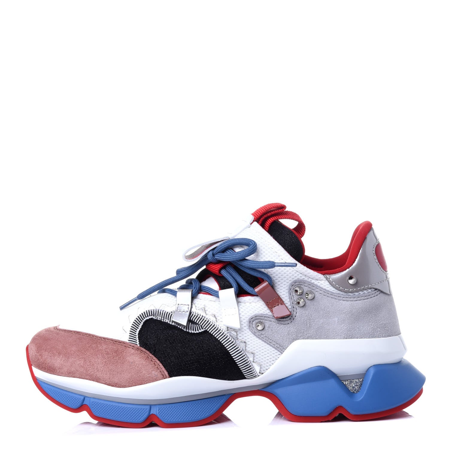 Christian Louboutin Mesh Suede Red Runner Flat Sneaker 40 Multicolor 1 of 11