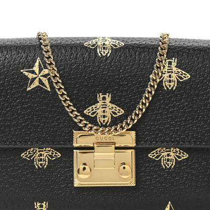 Gucci Grained Calfskin Bee Star Continental Chain Wallet Black 6 of 9