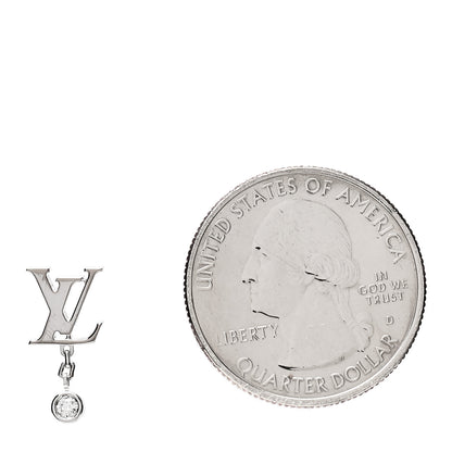 Louis Vuitton 18K White Gold Diamond Idylle Blossom LV Stud Single Earring 2 of 4