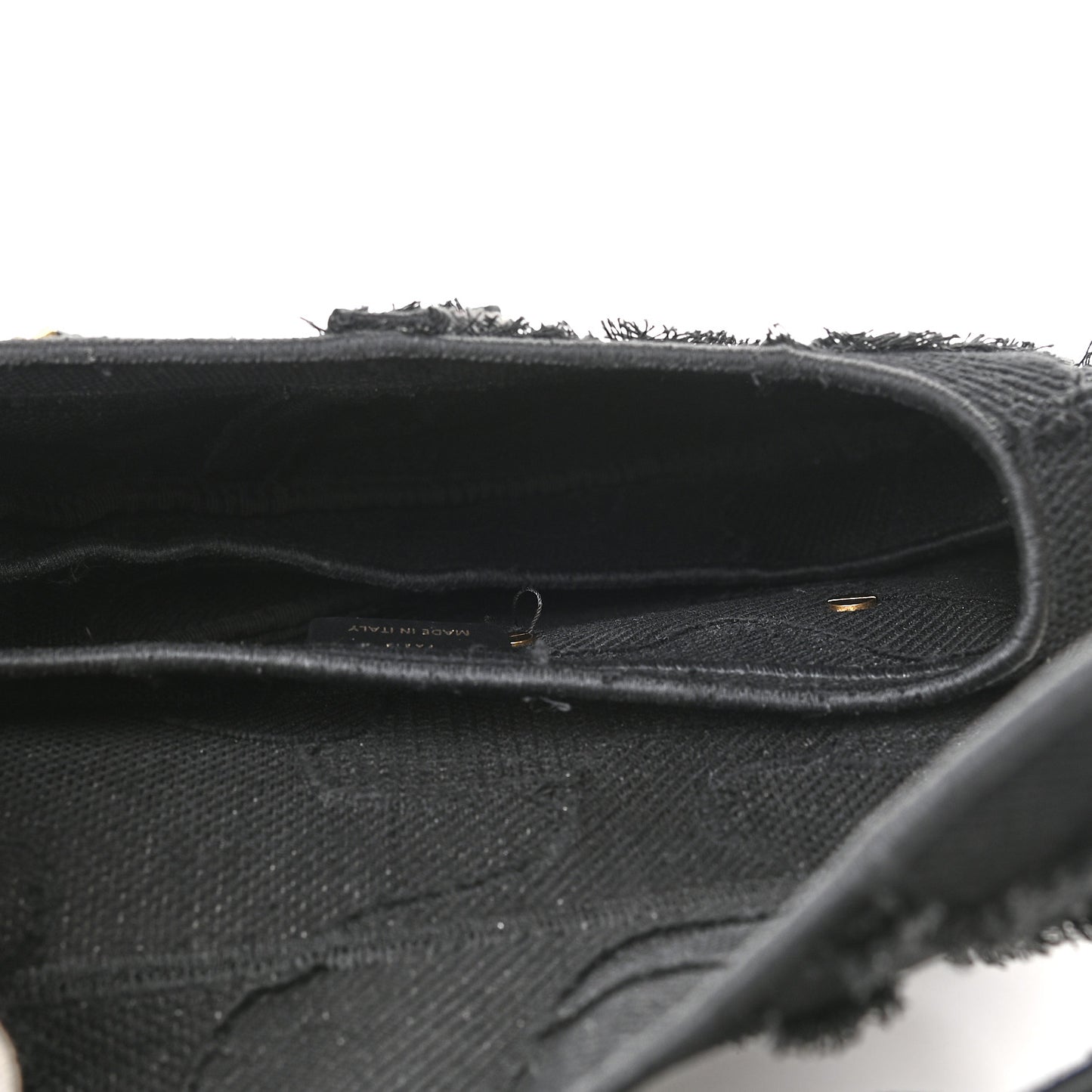 Canvas Embroidered Camouflage Saddle Bag Black