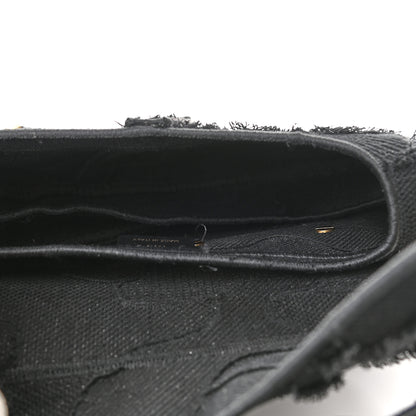 Christian Dior Canvas Embroidered Camouflage Saddle Bag Black 5 of 9