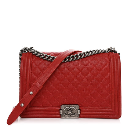 Chanel Caviar Quilted New Medium Boy Flap Dark Red 1 of 11