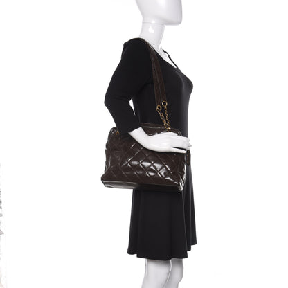 Chanel Patent Quilted Shoulder Bag Brown 2 of 15
