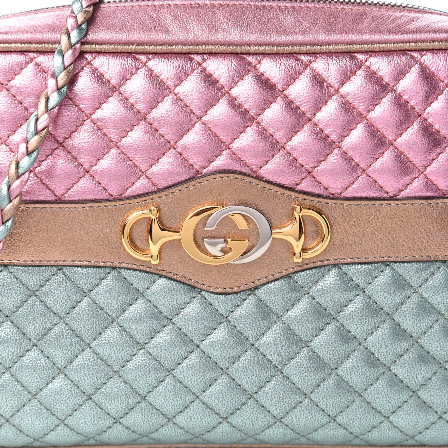 Laminated Nappa Trapuntata Small Zumi Shoulder Bag Rosa Lago Rame