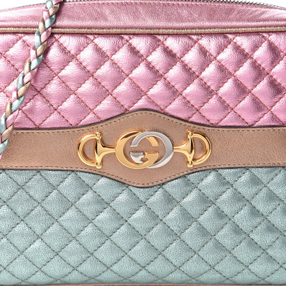 Gucci Laminated Nappa Trapuntata Small Zumi Shoulder Bag Rosa Lago Rame 10 of 10