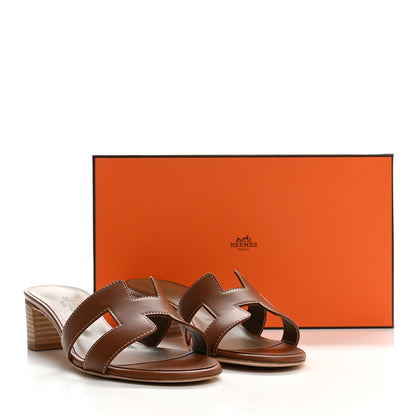 Hermes Calfskin Oasis Sandals 37 Gold 10 of 10