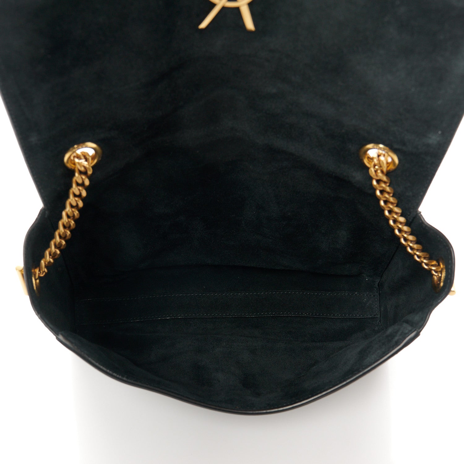 Saint Laurent Smooth Calfskin Suede Small Reversible Monogram Kate Satchel Black 9 of 17