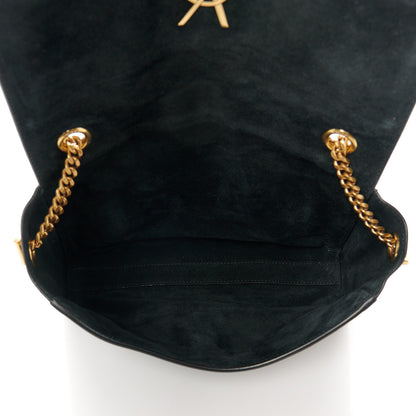 Saint Laurent Smooth Calfskin Suede Small Reversible Monogram Kate Satchel Black 9 of 17