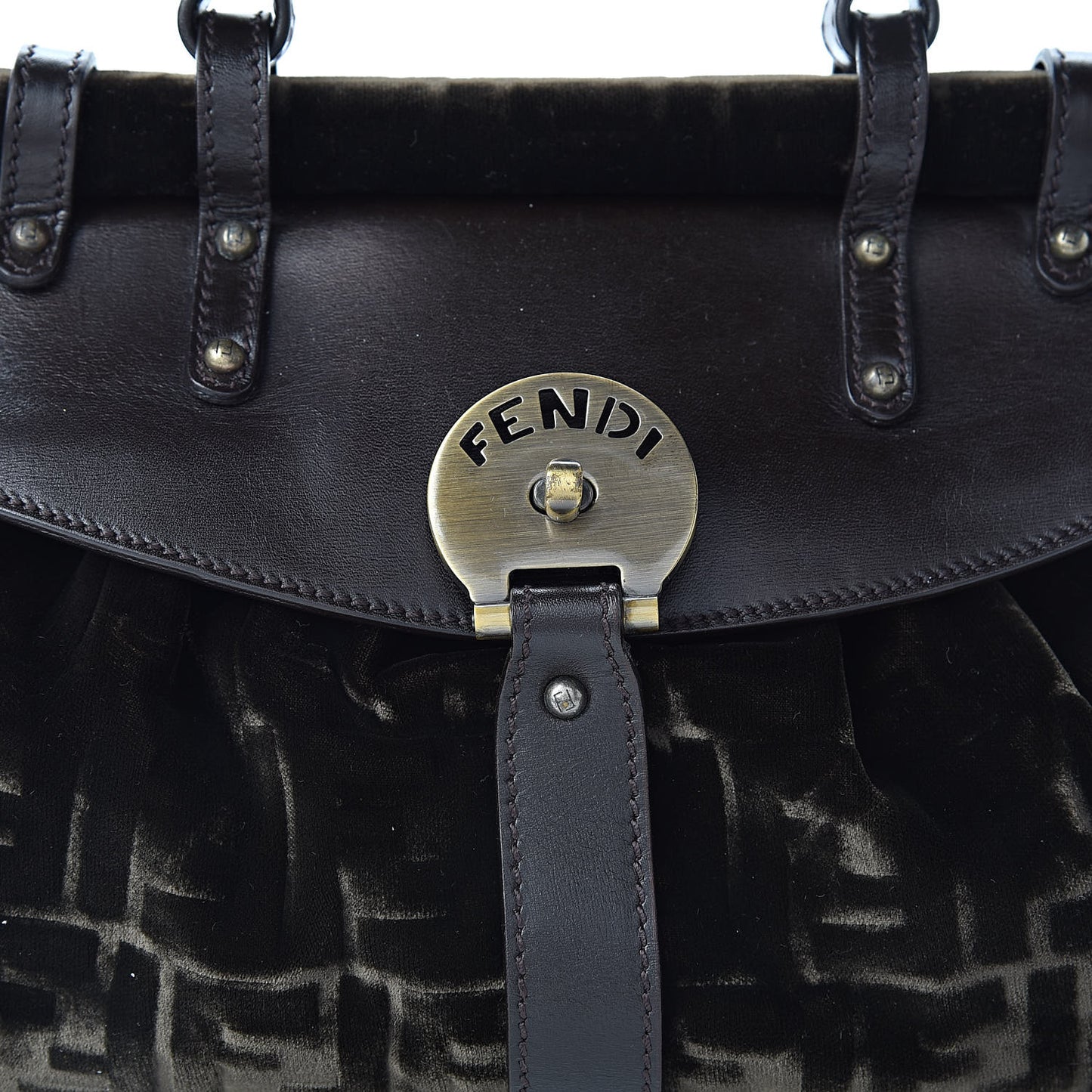 Calfskin Velvet FF Magic Bag Tobacco