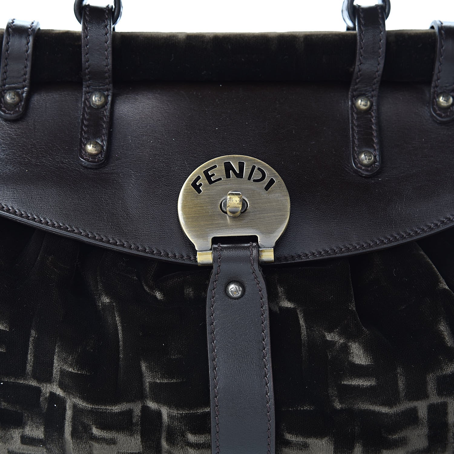 Fendi Calfskin Velvet FF Magic Bag Tobacco 8 of 14