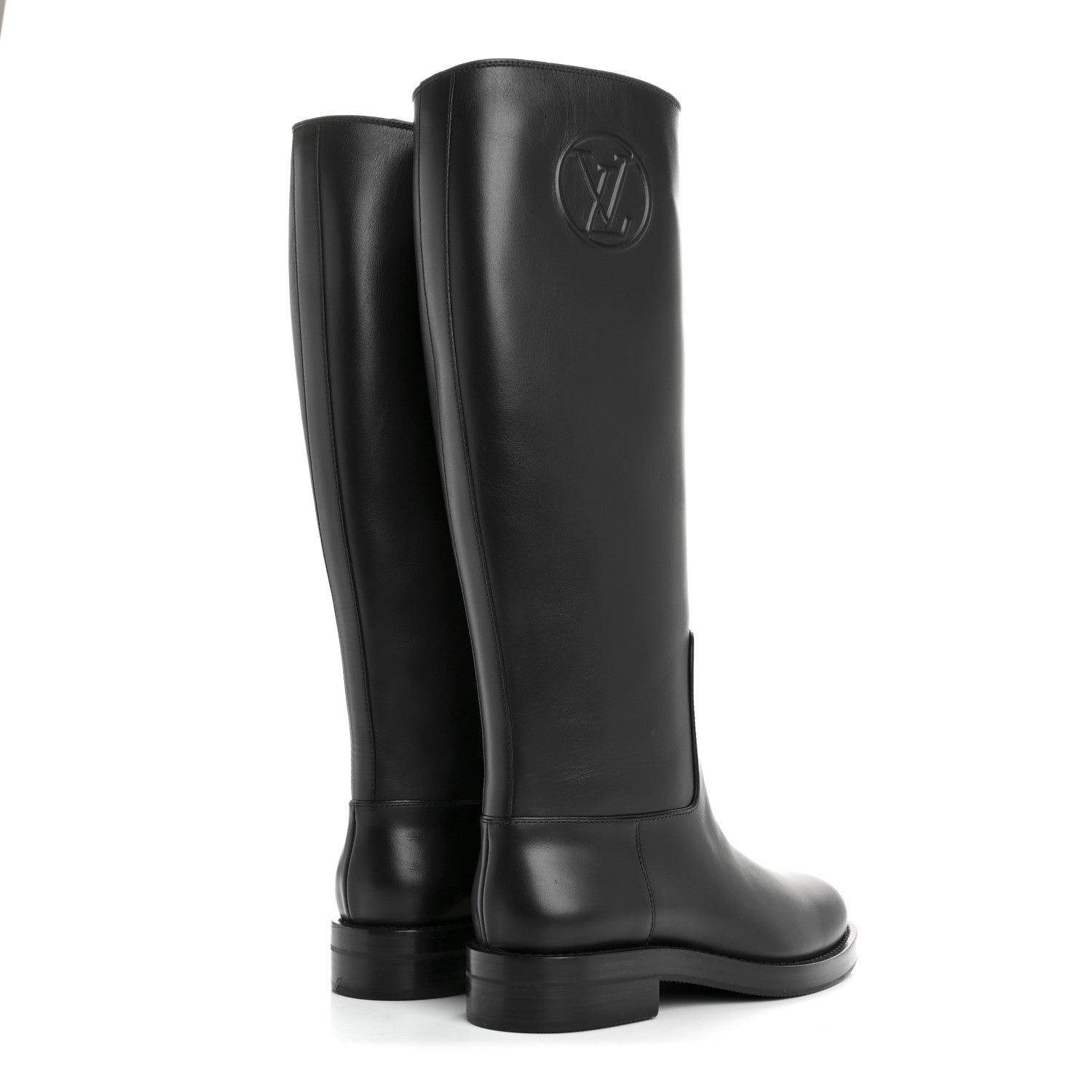 Louis Vuitton Calfskin Overdrive Flat High Boots 36 Black 4 of 8
