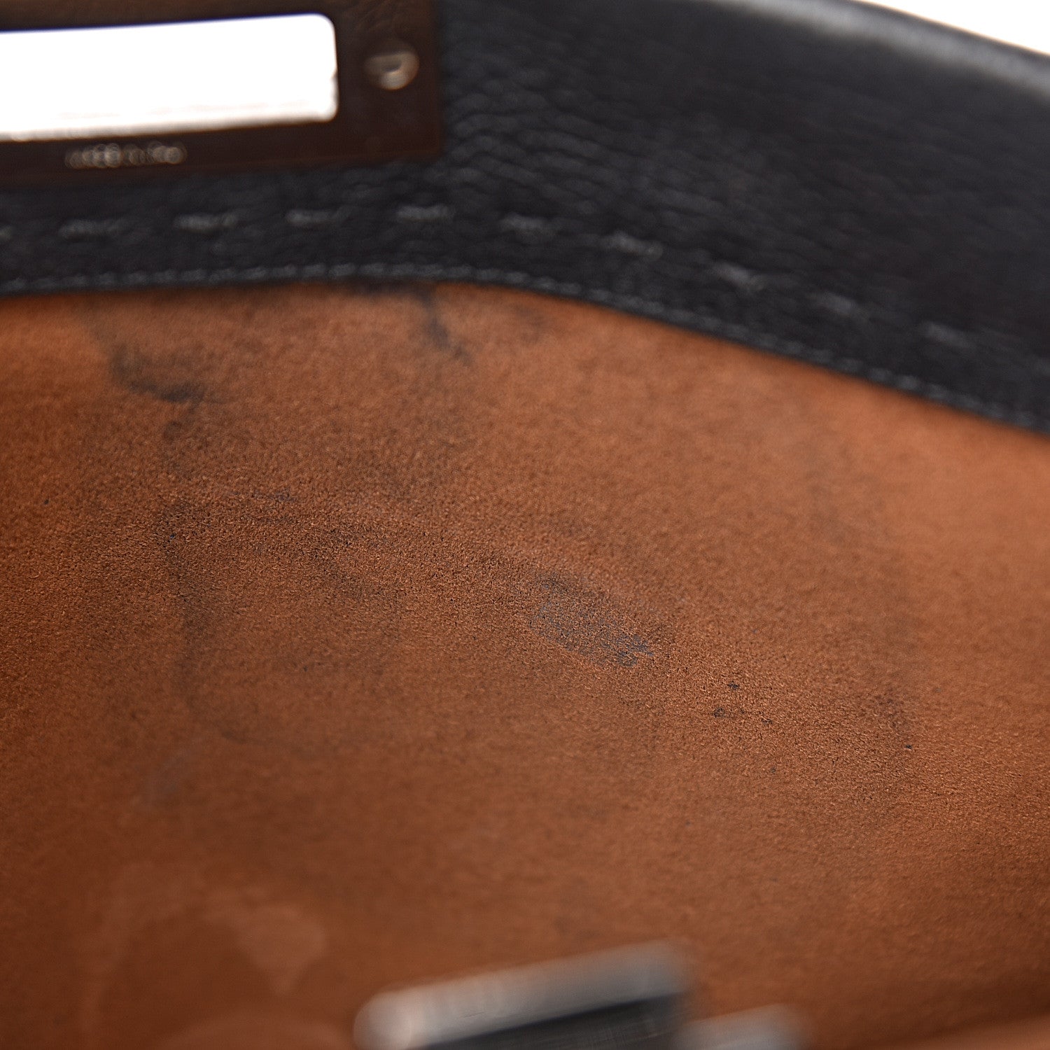 Fendi Cuoio Romano Selleria Bi-Color Medium Peekaboo Iconic Satchel Black Mou 10 of 15