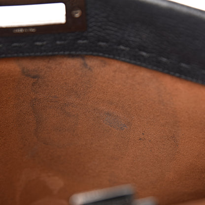 Fendi Cuoio Romano Selleria Bi-Color Medium Peekaboo Iconic Satchel Black Mou 10 of 15
