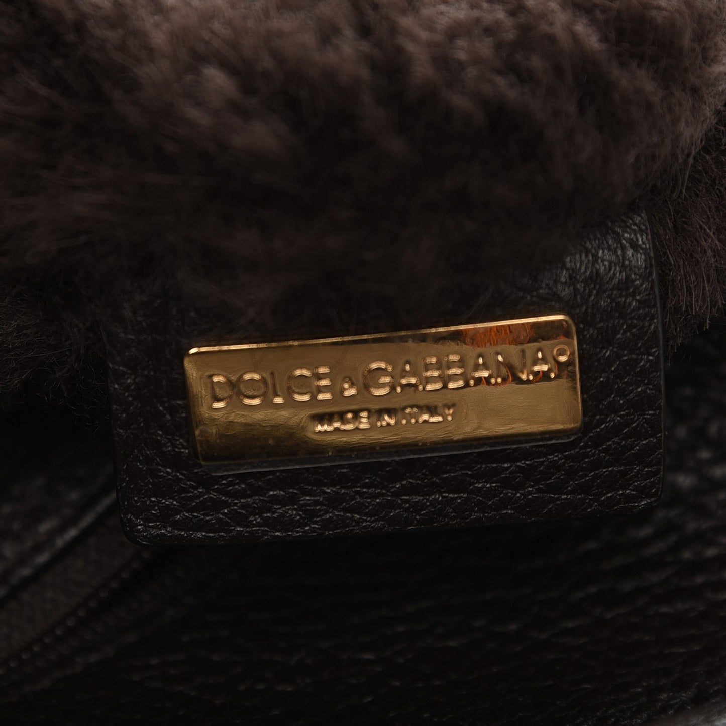 Suede Shearling Large Miss Sicily Satchel Brown