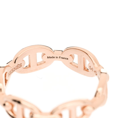 Hermes 18K Rose Gold PM Chaine D'Ancre Enchainee Ring 54 6.75 5 of 9