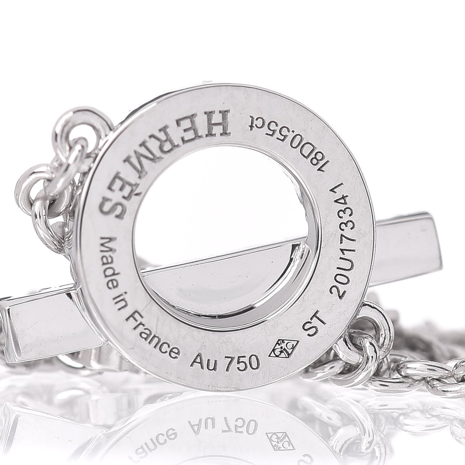 Hermes 18K White Gold Diamond Finesse Bracelet ST 5 of 5