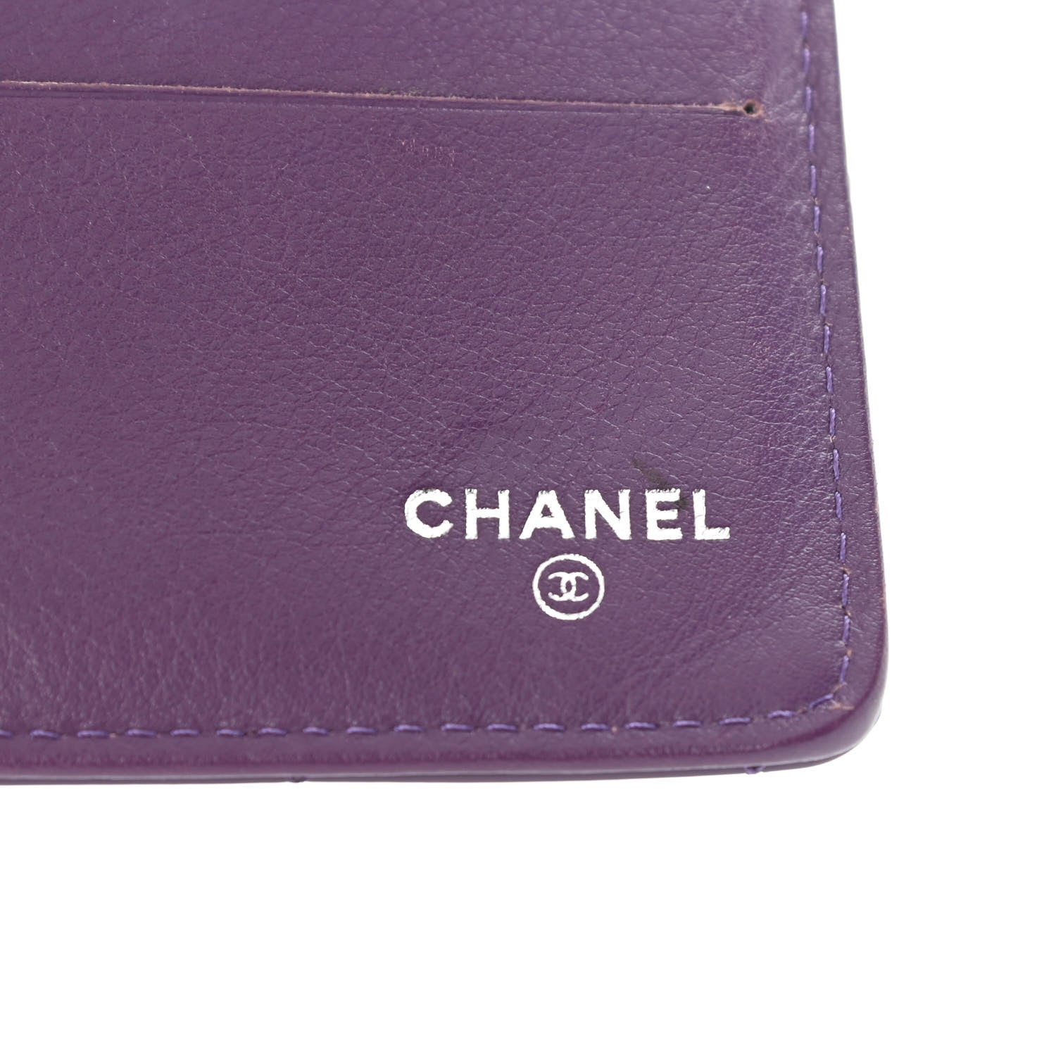 Chanel Patent Calfskin Quilted Large Brilliant Flap Wallet Purple 6 of 14