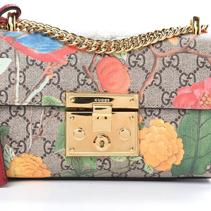 Gucci GG Supreme Monogram Tian Small Padlock Shoulder Bag Beige Multicolor New Acero 8 of 12