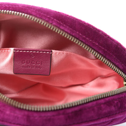 Gucci Velvet Matelasse GG Marmont Belt Bag 85 34 Fuchsia Violet Cyclamen 6 of 11
