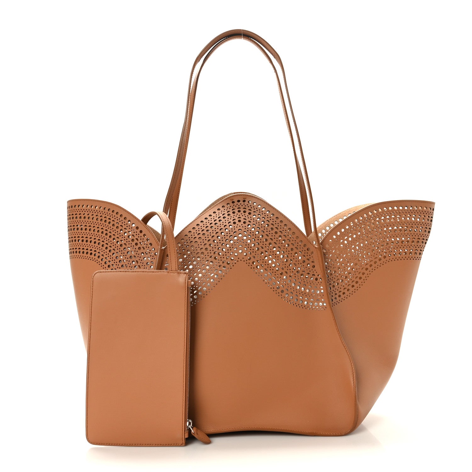 Alaia Calfskin Vienne Lili 24 Tote Brun Dore 1 of 12