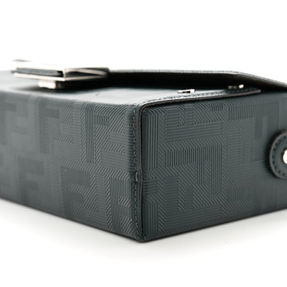 Fendi Vitello King FF Lines Embossed Baguette Soft Trunk Verde Inglese 10 of 10