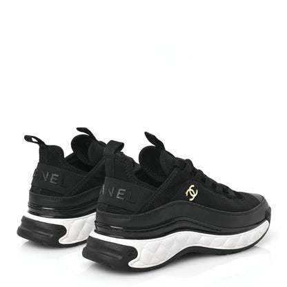 Chanel Velvet Calfskin Mixed Fibers CC Sneakers 37 Black 4 of 7