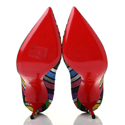 Christian Louboutin Suede Stripy Glitter Pigalle Follies 100 Pumps 36 Multicolor 5 of 7