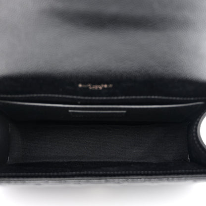 Saint Laurent Grain De Poudre Textured Mixed Matelasse Triquilt Medium Monogram Monochrome Satchel Black 5 of 11