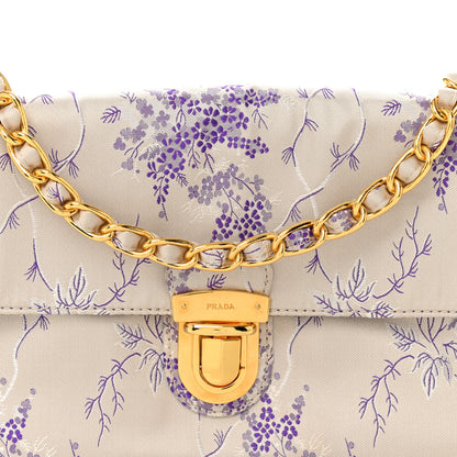 Prada Tessuto Nylon Jacquard Floral Print Shoulder Bag Glicine 8 of 15