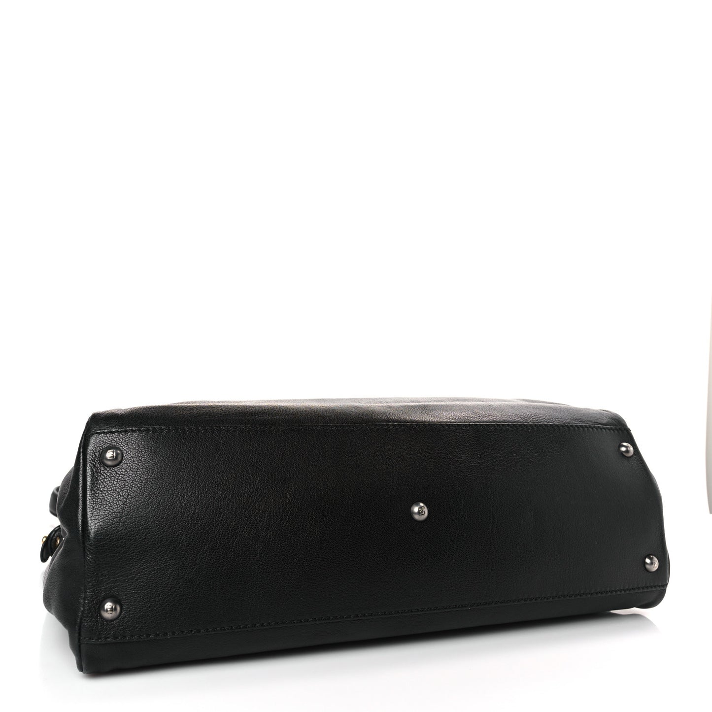 Goatskin Large Peekaboo Iconic Satchel Black Lampone