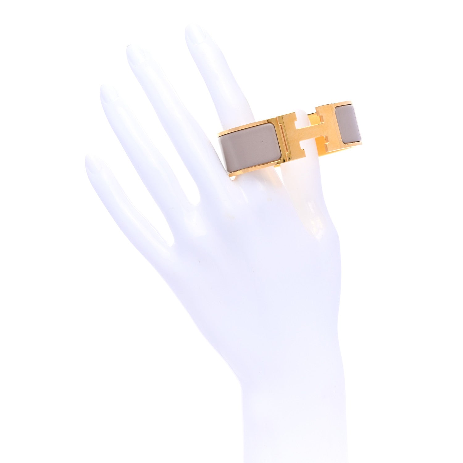 Hermes Enamel Wide Clic Clac H Bracelet PM Marron Glace 2 of 4