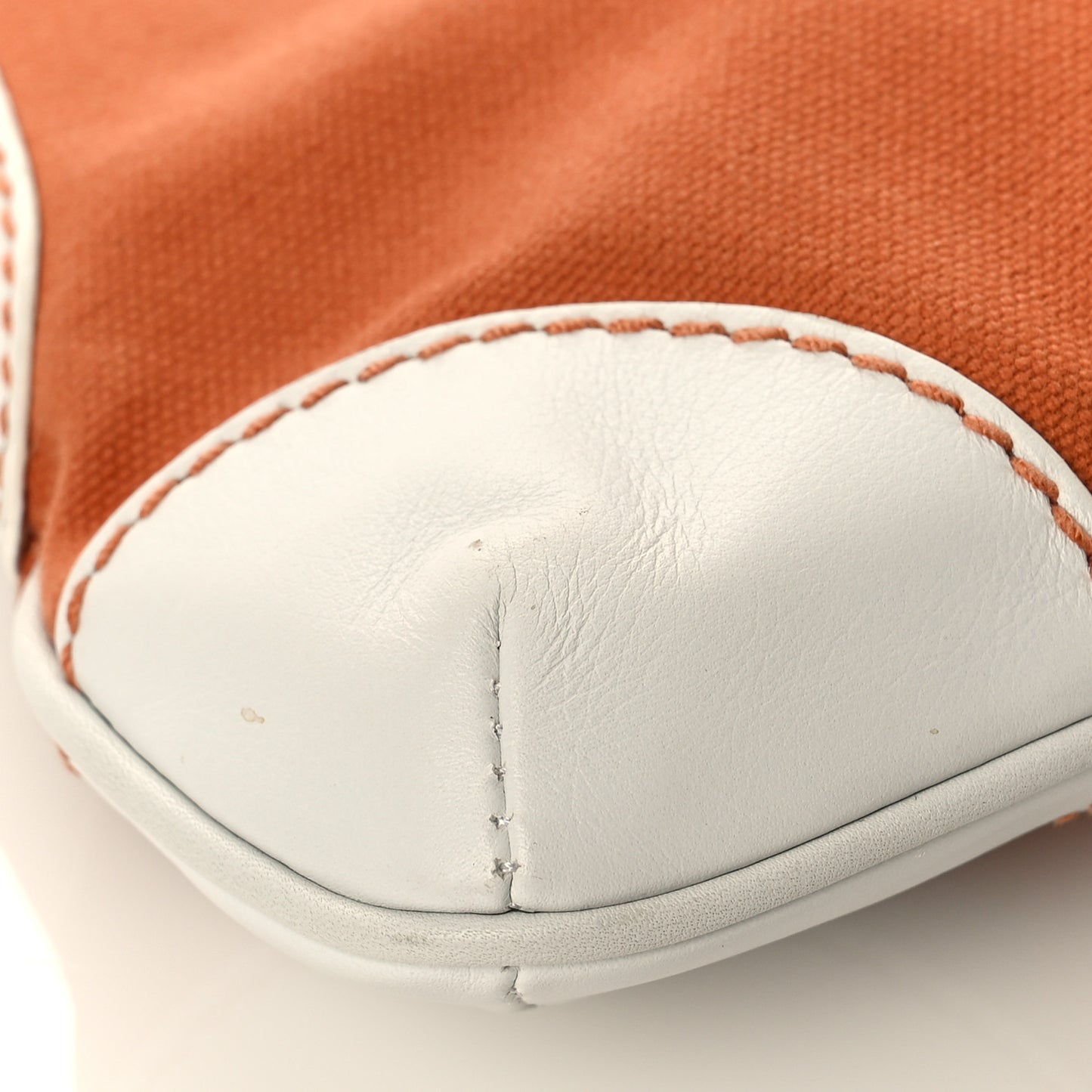 Lambskin Canvas CC Olsen Chain Small Shoulder Bag White Orange