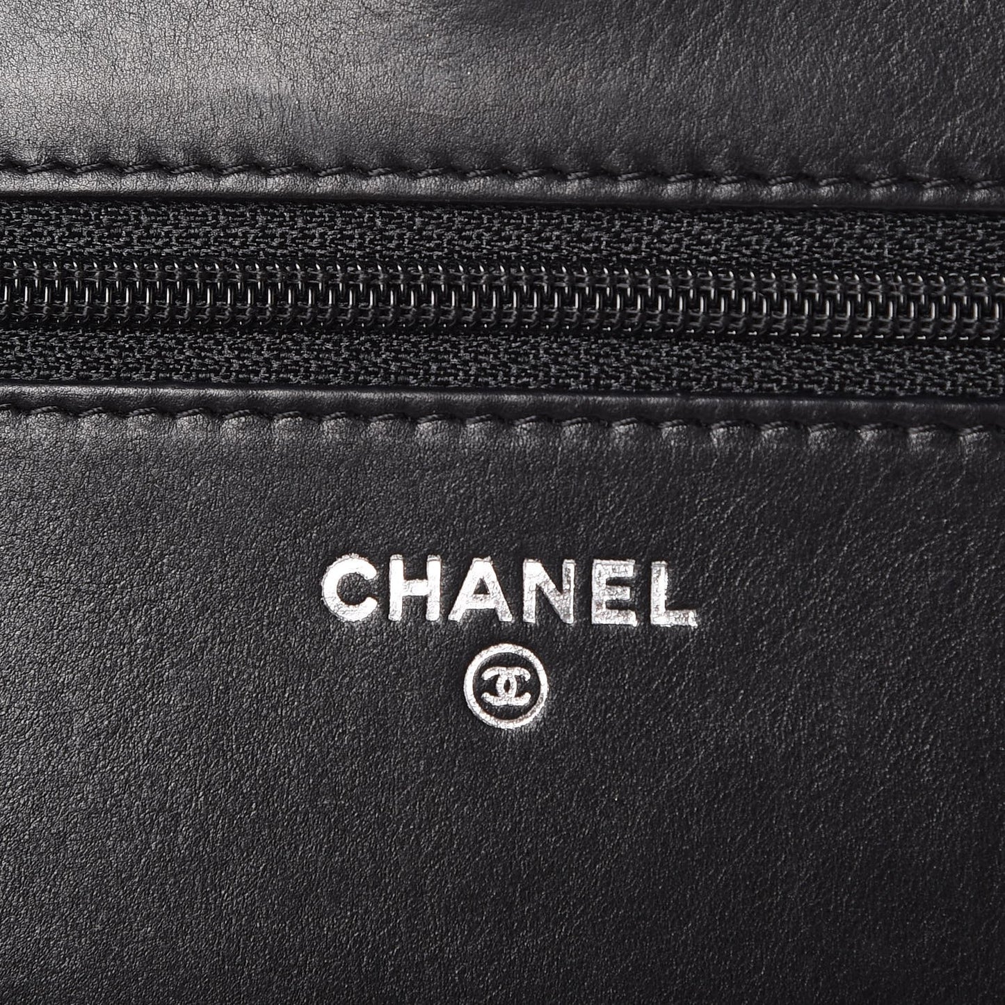 Calfskin Quilted Boy Wallet On Chain WOC Black