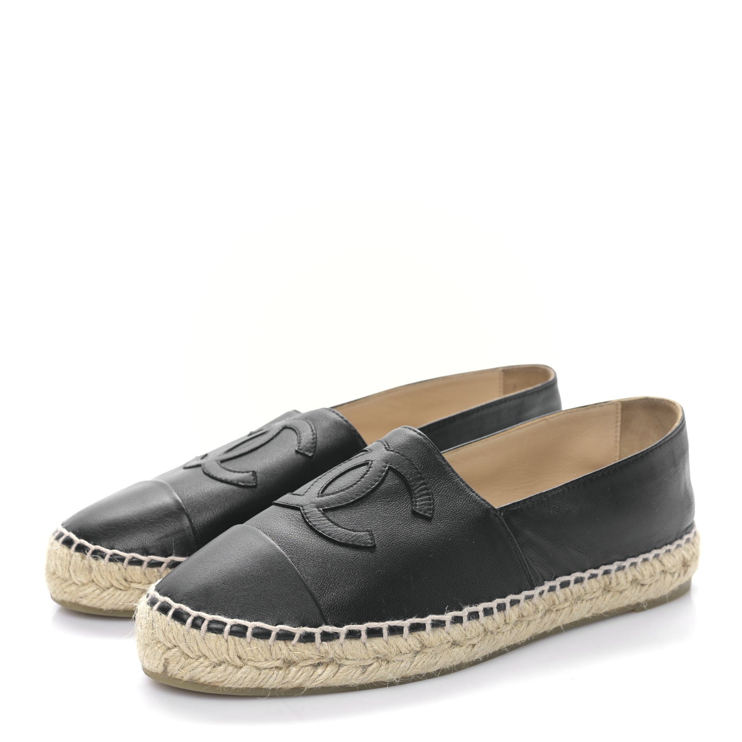 Lambskin CC Espadrilles 37 Black